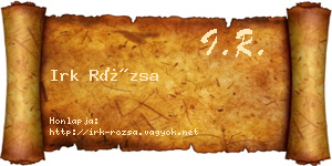 Irk Rózsa névjegykártya